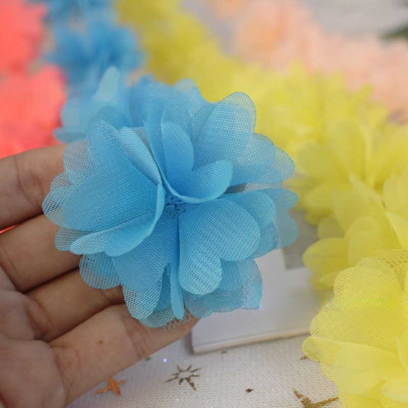 Cuộn Dây Ruy Băng Vải Voan Ren Hoa 3D Dài 10 Yards Trang Trí Váy Cưới