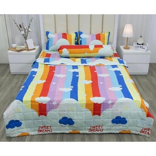 Bộ 5 món vỏ chăn ga gối cotton poly hàn quốc