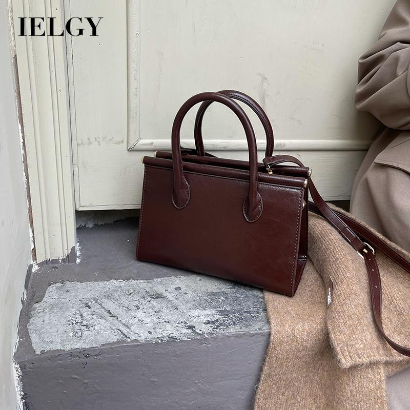 Túi Đeo Chéo Bằng Da Bóng Màu Trơn Phong Cách Hàn Quốc Cổ Điển Thời Trang Cho Nữ