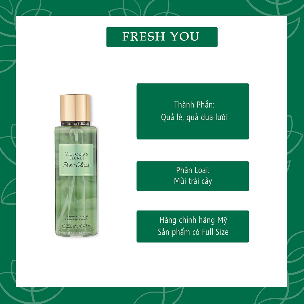 Pear Glace - Xịt thơm toàn thân body mist khác Victoria's Secret - Trái cây