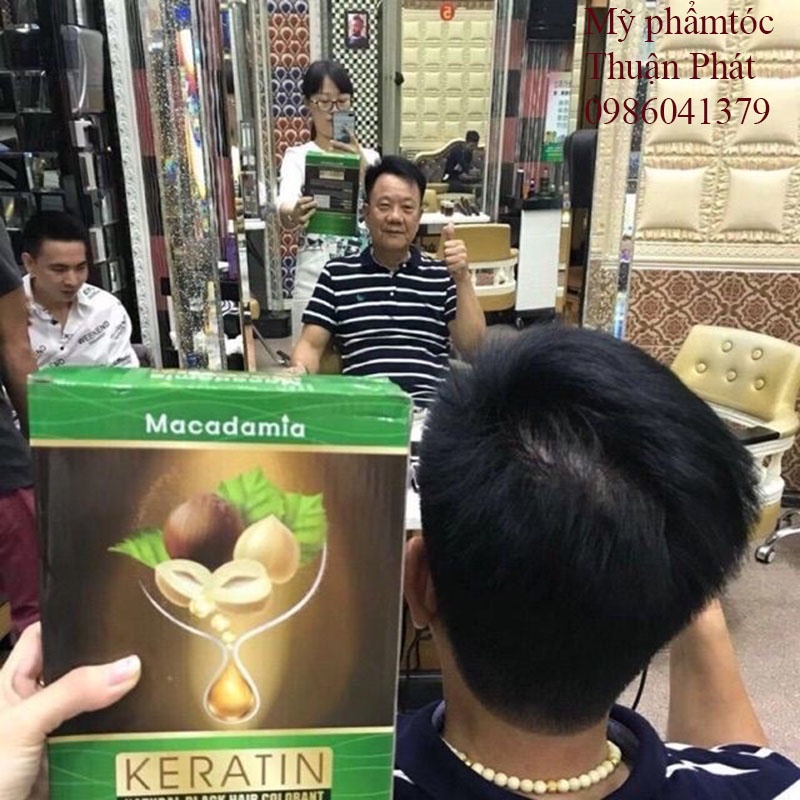 Nhuộm đen/nâu Macadamia không dính da đầu