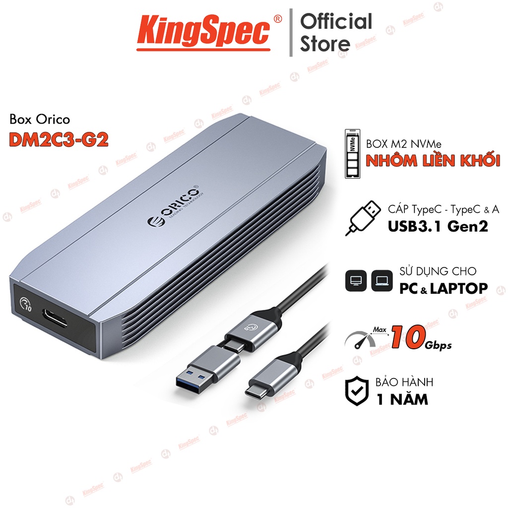Hộp đựng Box Orico cho ổ cứng M2 NVMe / M2 SATA | DM2C3-G2 , DM2C3 - Hàng Chính Hãng