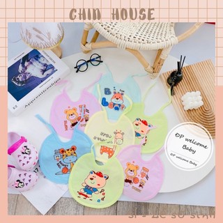 Yếm tròn ăn dặm buộc dây chống thấm cao cấp