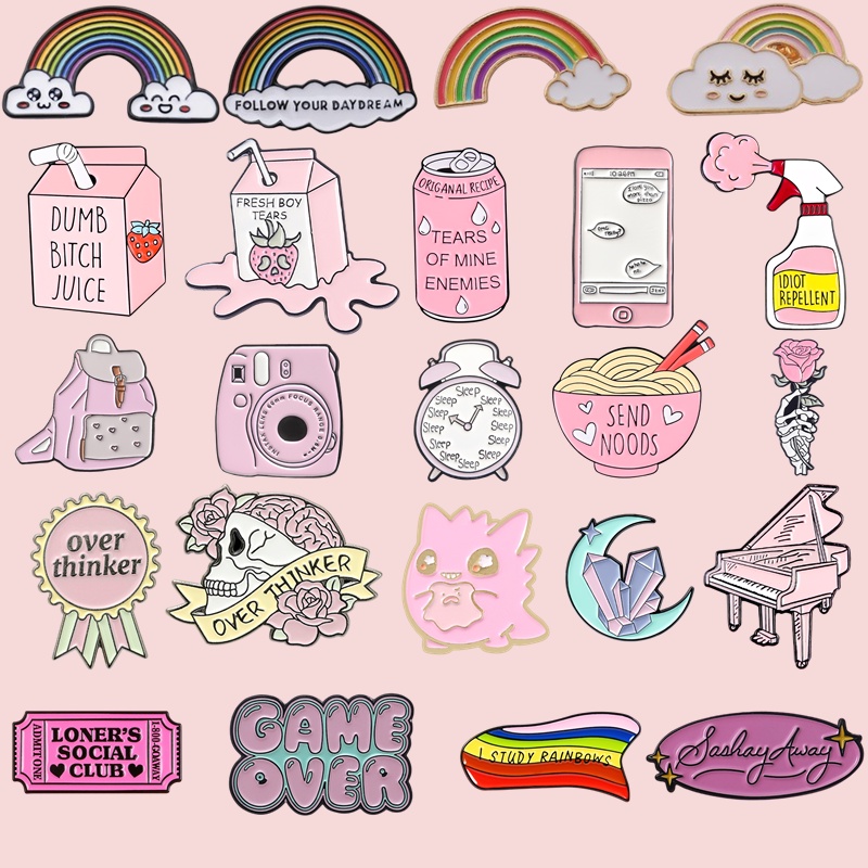 Trâm Cài Áo Kim Loại Tráng Men Hình Đám Mây Hoạt Hình Nhiều Màu Sắc 10 Kiểu Lựa Chọn Cho Bé