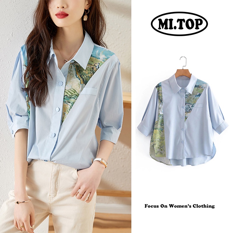 Áo Sơ Mi Chiffon Tay Lỡ Dáng Rộng Thời Trang Mùa Hè Dành Cho Nữ