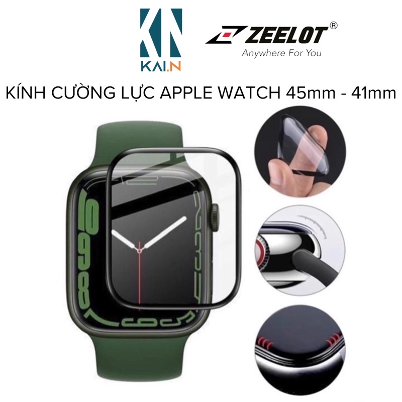 Kính Cường Lực ZEELOT Ultra Clear PlShield Bảo Vệ Màn Hình Dành cho Apple Watch Series 7 45mm và 41mm