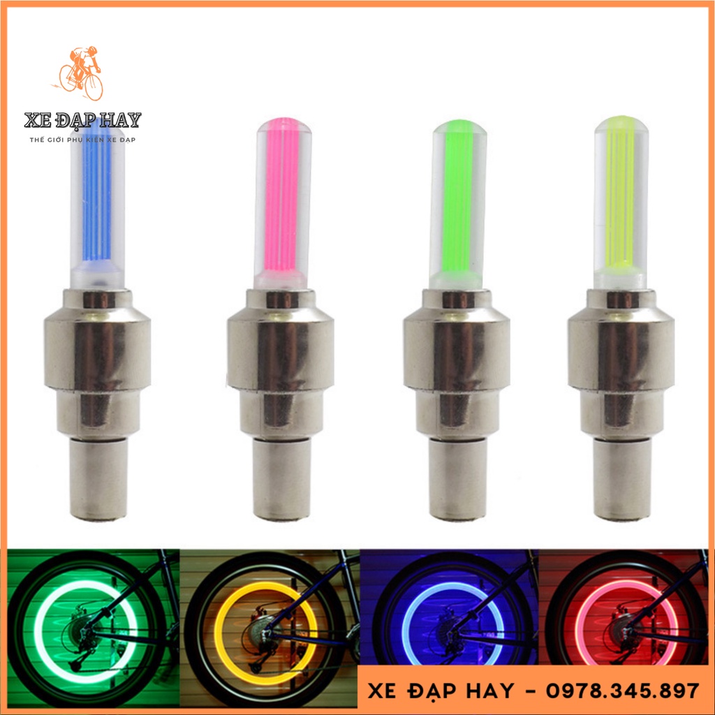 Đèn Van Xe Đạp - Đèn Led Gắn Van Tự Động Sáng Khi Di Chuyển 1 Bộ 2 Đèn