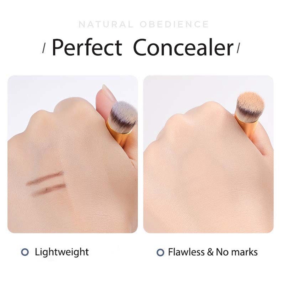 1 Cọ Trang Điểm Đầu Dẹt Lông Mềm Cho Người Mới Bắt Đầu Qipin