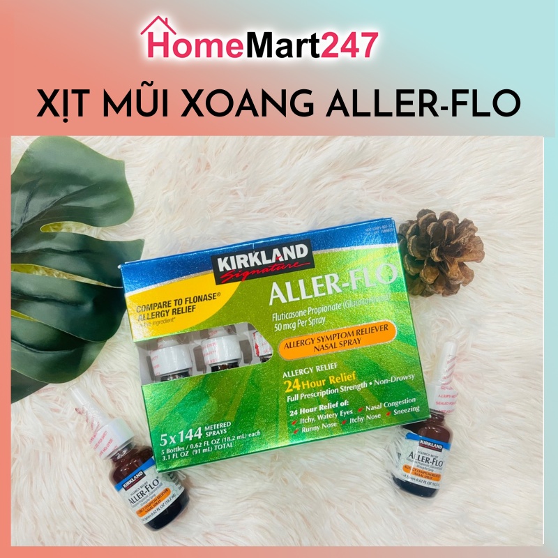 Xịt mũi chống dị ứng Kirkland Aller- Flo Mẫu Mới 18.2 Ml Chính Hãng Mỹ