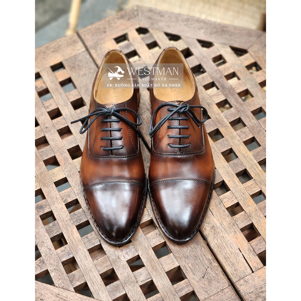 Giày Nam Oxford Captoe Da Thật WESTMAN W0001HM Cao Cấp