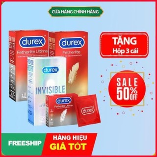 Tặng 3 Bao cao su Durex khi mua hộp Bao cao su Durex Kingtex, Fetherlite, Invisible, Performa, Pleasuremax