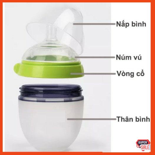 Nắp - Cổ - Núm ti - Thân bình sữa Comotomo 150ml/250ml thay thế