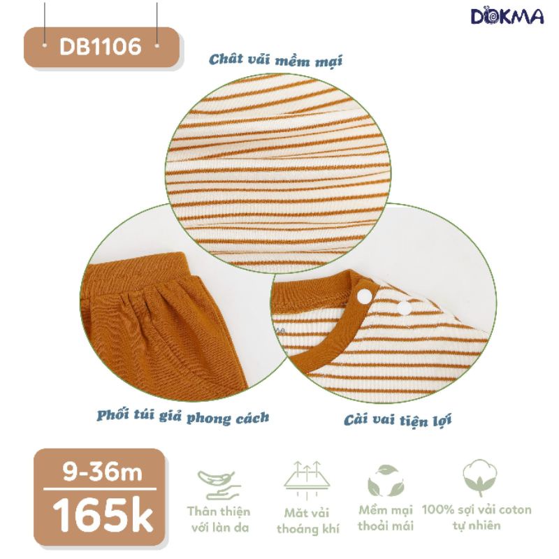 Bộ thu đông nỉ dài tay Dokma size 6-36M