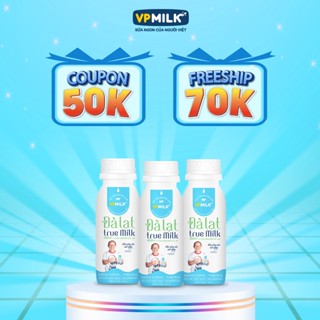 Sữa Tươi Thanh Trùng VPMilk Đà Lạt True Milk - Không Đường 200ml