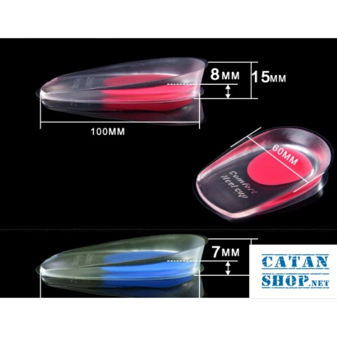 Lót giày tăng chiều cao silicon 1.5cm bảo vệ gót chân, phòng ngừa, giảm đau gai gót chân, chai chân GD240-LGiayBVKD