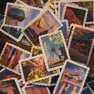 Set 60 nhãn dán trang trí nhật ký kiểu vintage