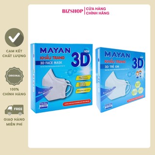 Hộp 10 khẩu trang Mayan 3D Mask 4 lớp