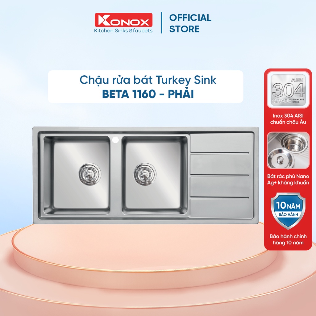 Chậu rửa bát inox KONOX Turkey sink Beta 1160