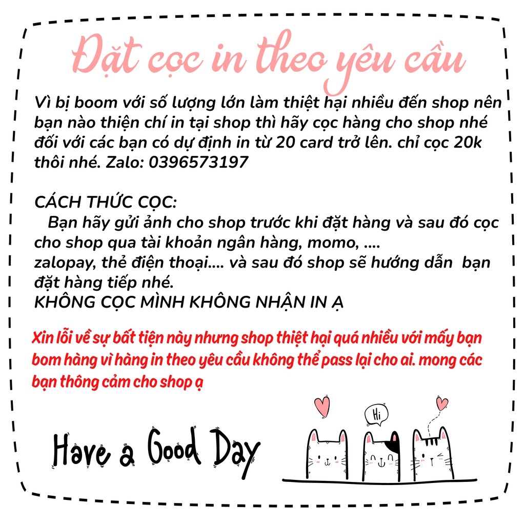 In card bo góc theo yêu cầu  in 10 card tặng 1 card kích thước 8,5x5,4 cm