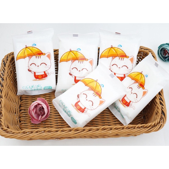 Khăn Giấy Uớt Bơ- Mèo cho Bé 1 Gói 10 Tờ