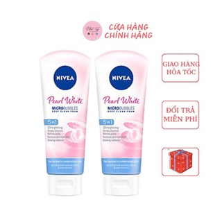 Sữa rửa mặt nivea pearl white clay foam 5in1 đất sét 100g srm nivea pearl white micro bubbles deep clean foam 5in1