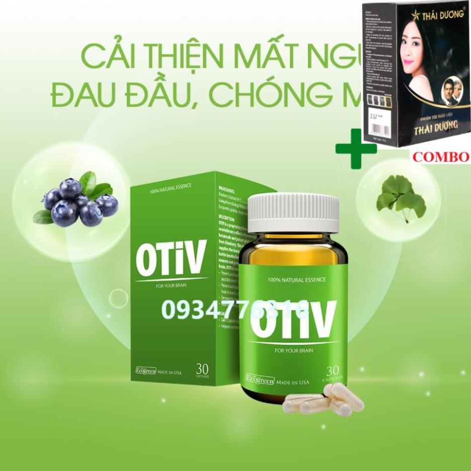 Combo Gội Là Đen Thái Dương+ Viên uống OTIV bổ não (15 viên)