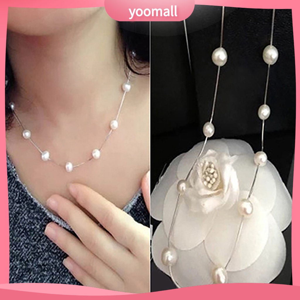 Vòng cổ Một Lớp Bằng Hợp Kim Đính Ngọc Trai Nhân Tạo Dành Cho Nữ