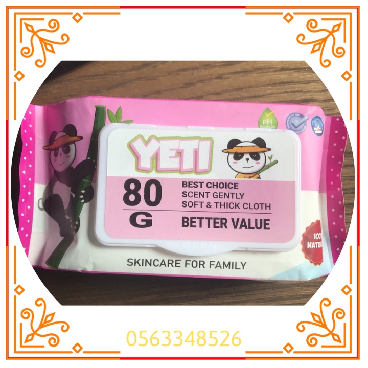 Khăn giấy ướt Yeti 80g -siêu rẽ