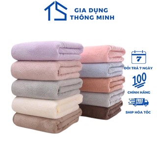 Khăn tắm lông cừu Hàn Quốc màu trơn size lớn 70x140cm, nặng 300g