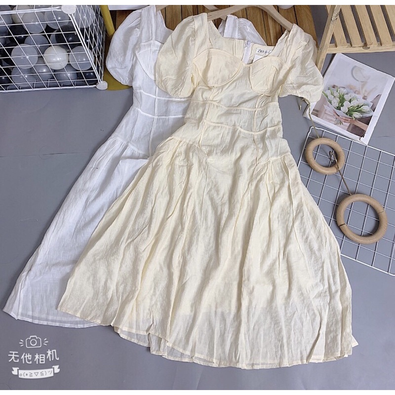 Váy tơ nhăn dáng dài đẹp