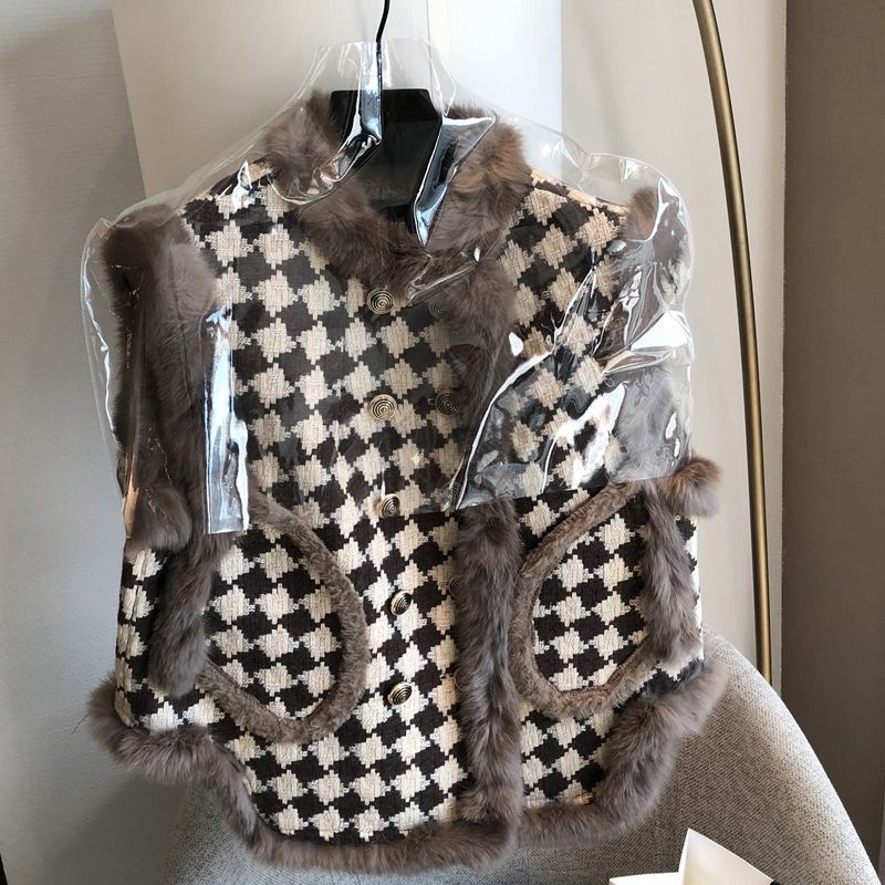 Áo Khoác Lông Không Tay Thời Trang Thu Đông Phong Cách Retro Cho Nữ