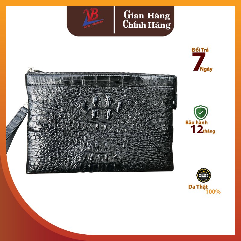 Túi Clutch Cầm Tay Nam Cá Sấu Màu Đen Mã Sp Clutch-1K-GG2818M1