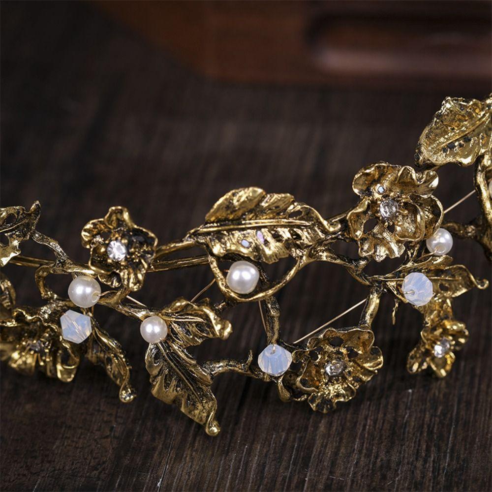 Băng Đô Cài Tóc Bằng Hợp Kim Hình Chiếc Lá Phong Cách Baroque Thanh Lịch Cho Nữ