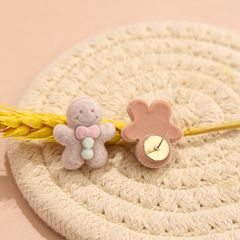 1 Cặp Bông Tai Hình Bánh Gừng / Bánh Gừng Phong Cách Hàn Quốc Thời Trang Cho Nữ