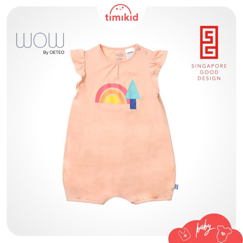 Set 3 Bodysuit Bamboo Cho Bé Gái Wow By Oeteo Size 3-18m - Body Sợi Tre Cho Bé Thoáng Mát - Timikid