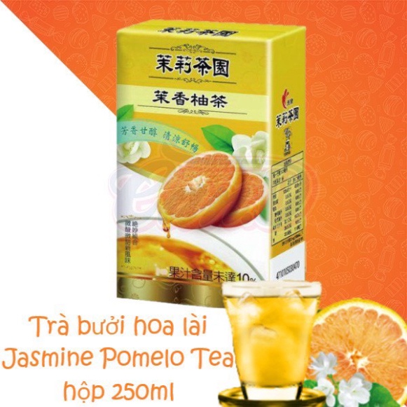 Trà trái cây Bưởi Hoa Lài Jasmine Pomelo Tea Đài Loan 6 Hộp/Combo và 24 hộp/Thùng
