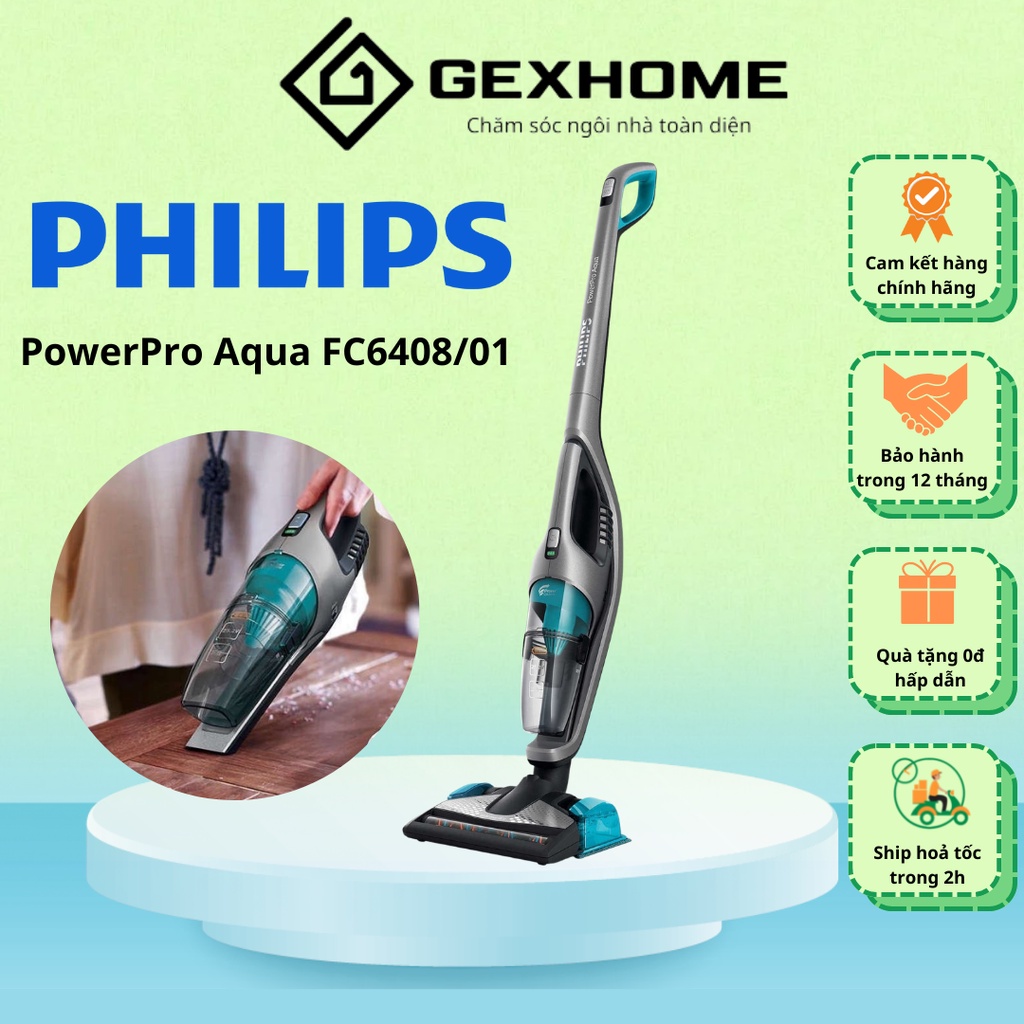 Máy hút bụi 3IN1 Philips PowerPro Aqua FC6408/01 vô cùng tiện lợi - GEXHOME