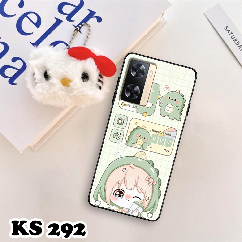 Ốp lưng Oppo A77 - Oppo A77 5G - Ốp in hình khủng long DinoCute - Lưng nhám viền TPU