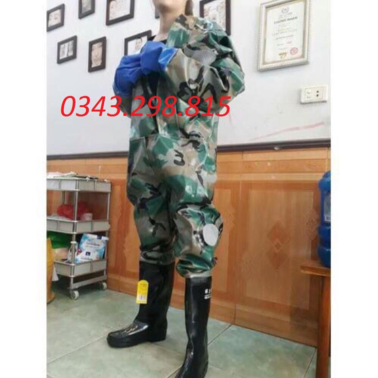 Bộ quần áo bắt ong rừng liền ủng và gang tay hàng cao cấp [có sỉ]