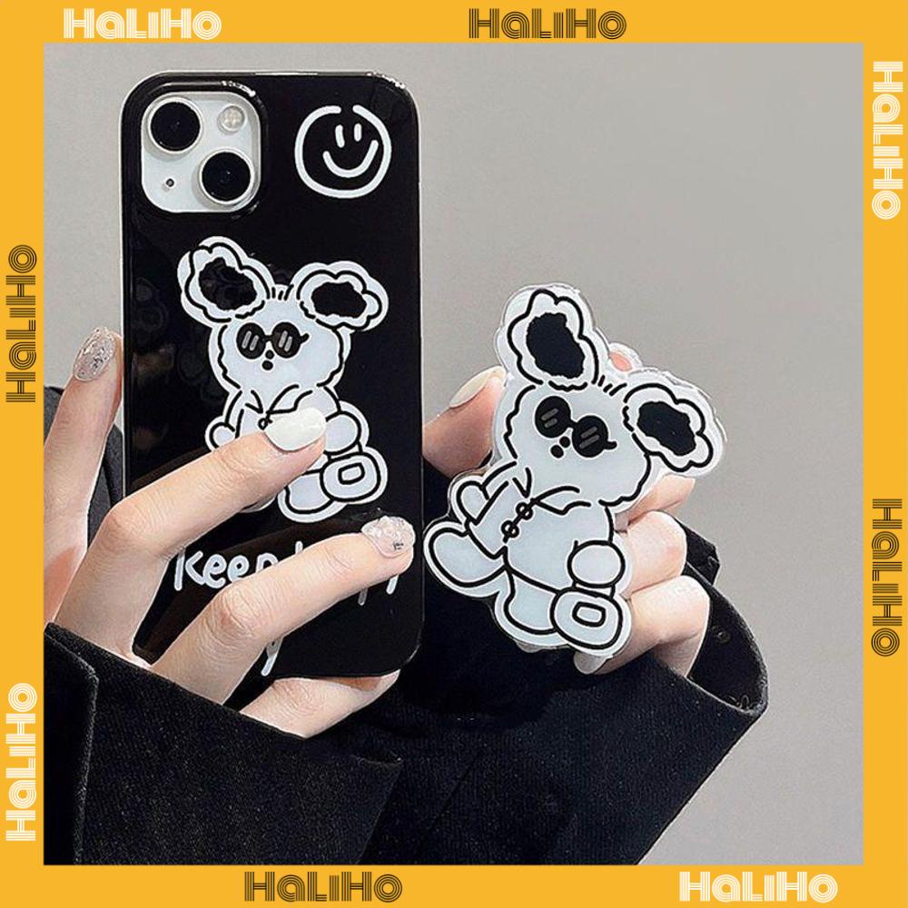 Ốp điện thoại TPU mềm hình chó đeo kính mát màu đen thích hợp cho dòng iPhone 14 13 12 11 Plus Pro Max 7 Plus X XR