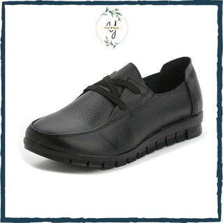 Giày lười slip on nữ da mềm đế chống trượt 666