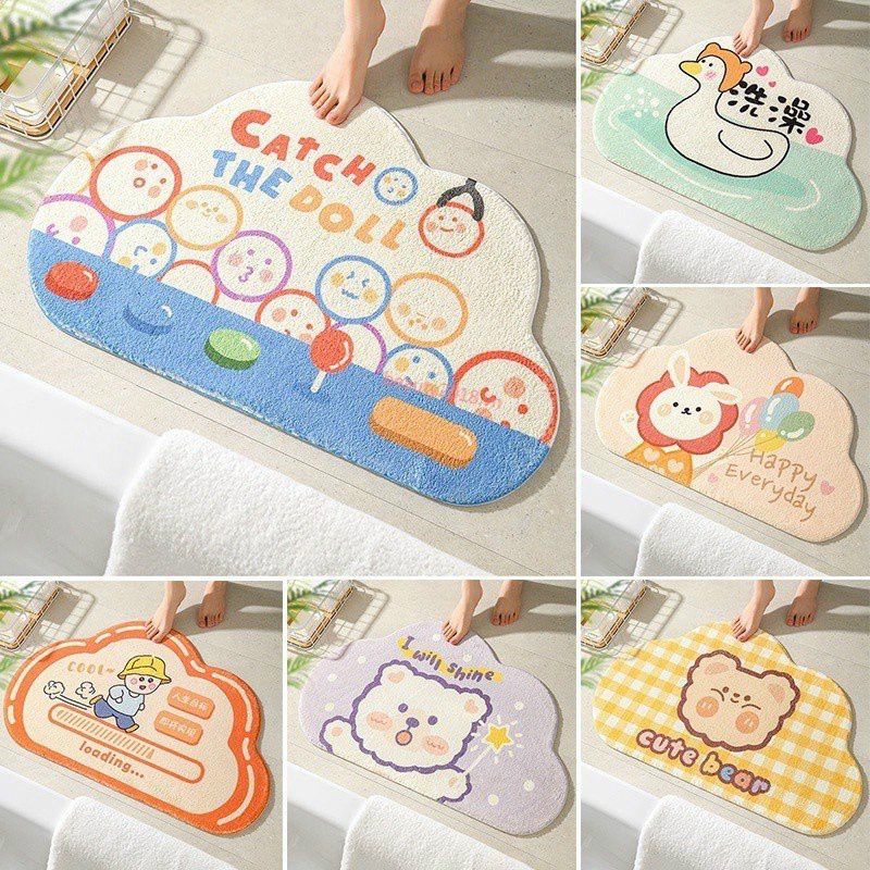 Thảm lau chân thấm hút ĐÁM MÂY dày dặn, chống trơn tiện lợi