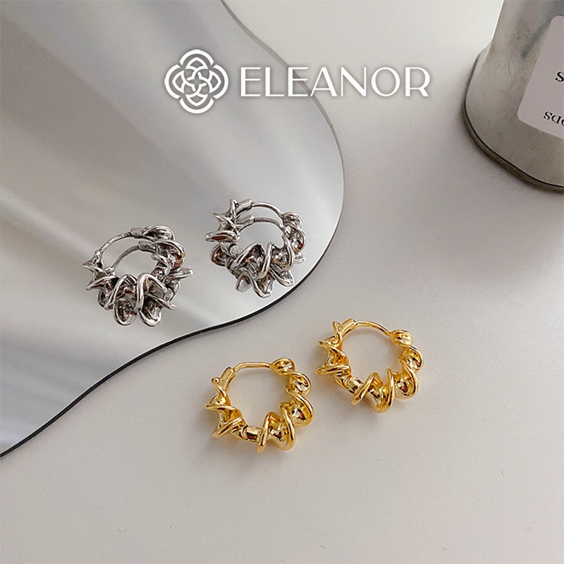 Bông tai nữ chuôi bạc 925 Eleanor Accessories vòng xoắn cá tính phụ kiện trang sức 4676