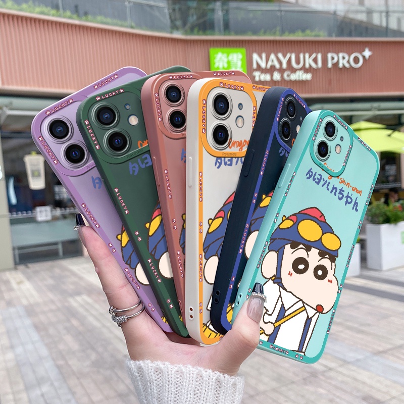 Ốp Điện Thoại Silicon Chống Sốc Cạnh Vuông Họa Tiết Shin-chan Cho Samsung Galaxy A9 2018