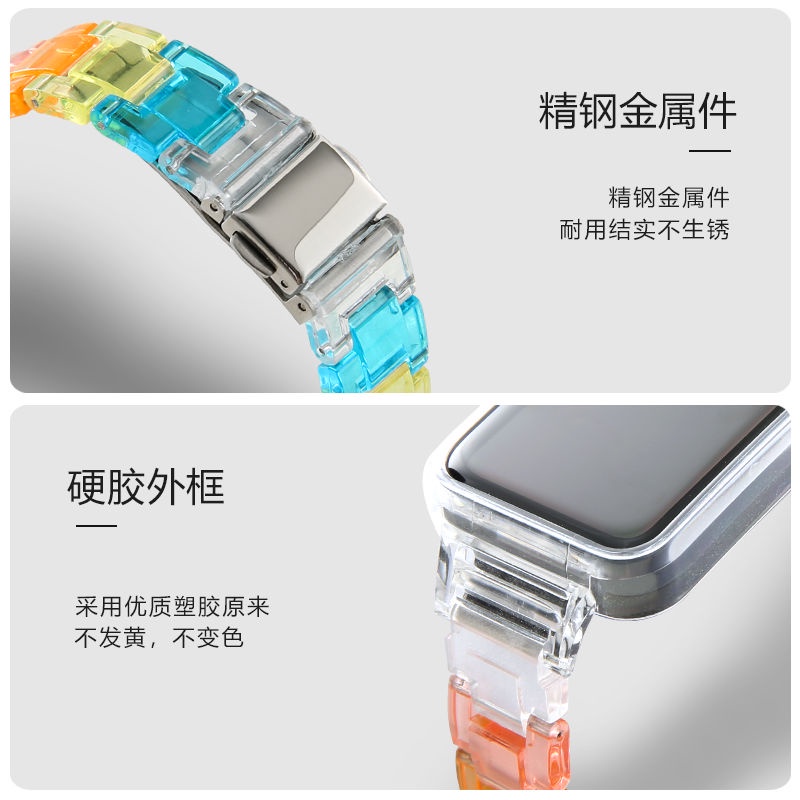 Dây Đeo Thay Thế Trong Suốt Màu Cầu Vồng Cho Đồng Hồ Thông Minh Xiaomi Mi Band7 Pro Xiaomi Band7 Pro