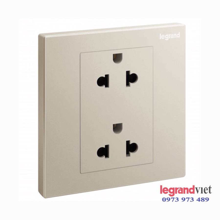 Ổ cắm đôi 3 chấu màu Champage dòng Galion - Legrand