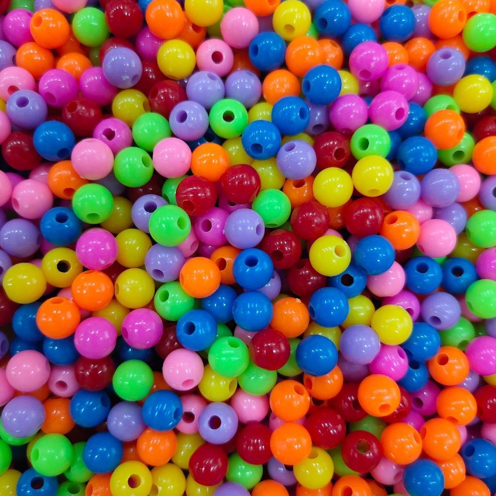 50gam hạt nhựa tròn size 6mm 8mm 10mm/ 12mm 14mm/ 16mm/18mm/20mm mixnhiều màu
