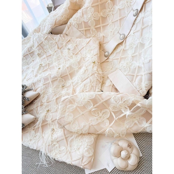 Vải ren lưới thêu hoa cao cấp