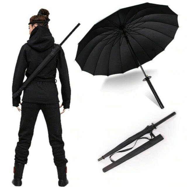 Ô dù che mưa Katana cán giả kiếm Nhật - 16 nan - 24 nan - Đồ câu Gia Bách