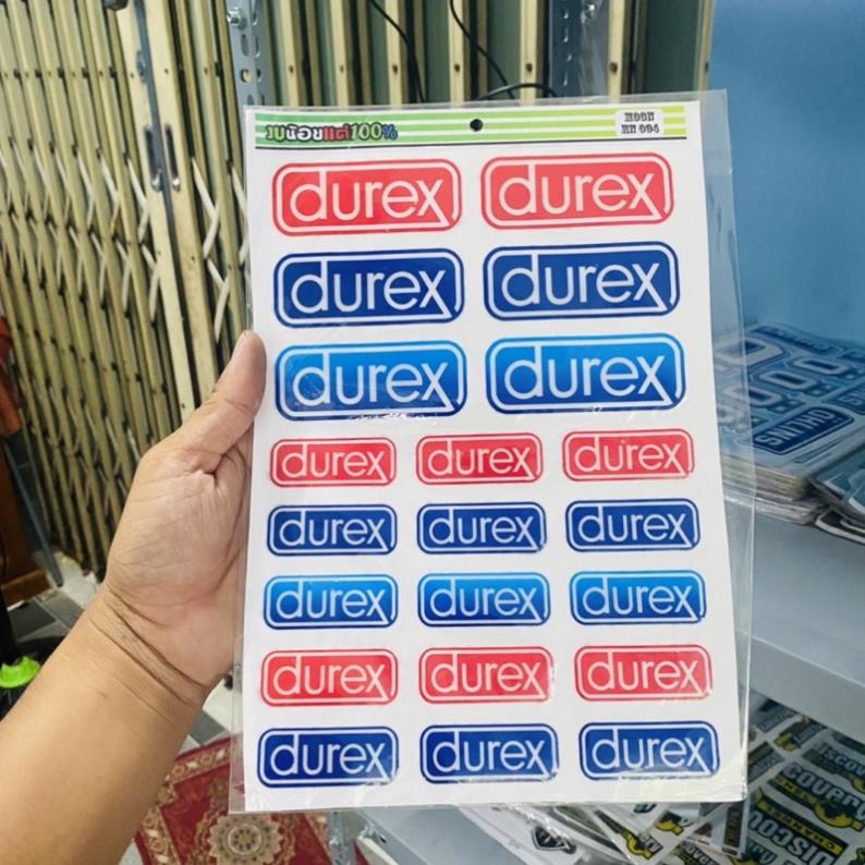 Logo mẫu durex keo nổi dán trang trí xe